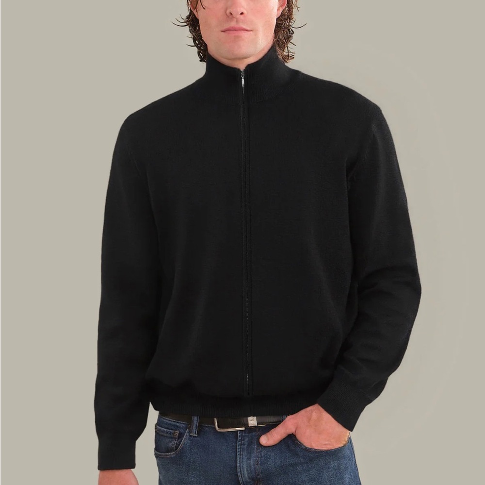 525 America Black Zip Up Cardigan James